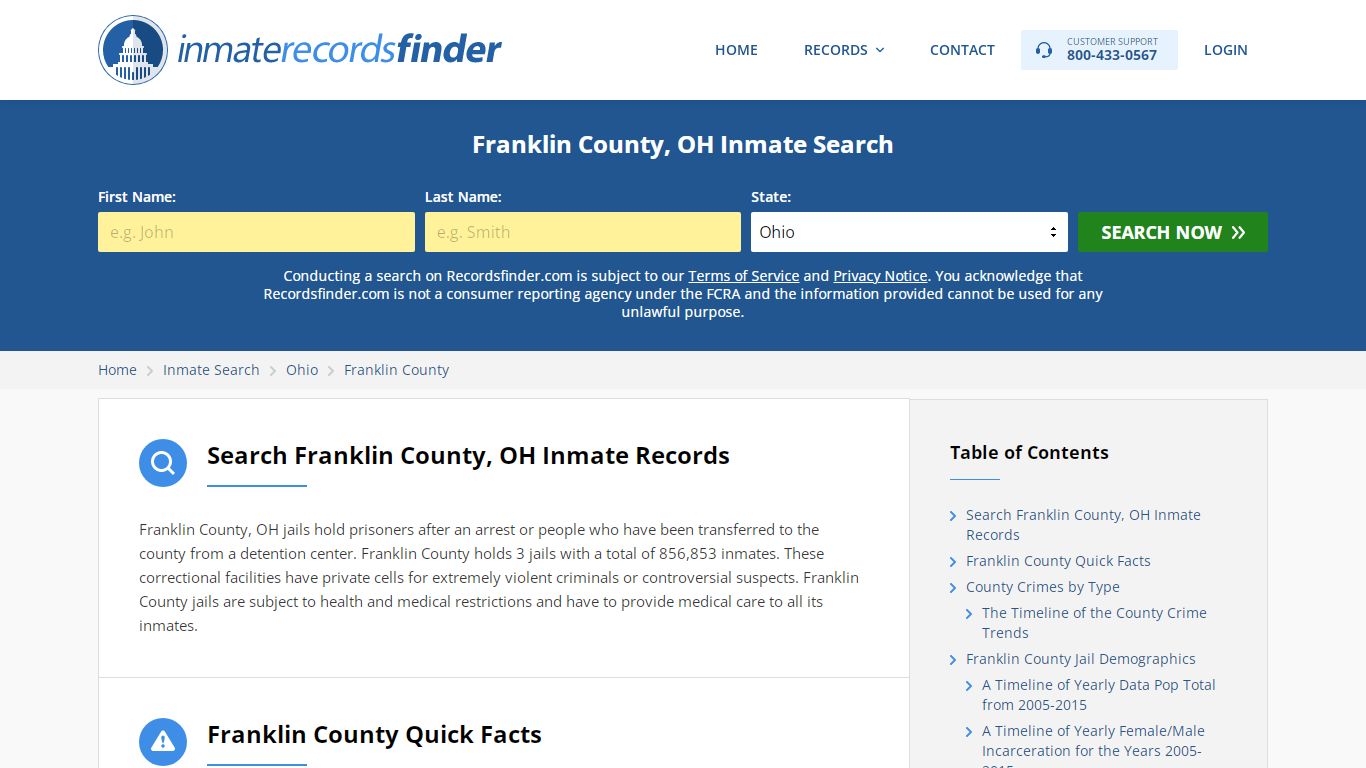 Franklin County, OH Inmate Lookup & Jail Records Online