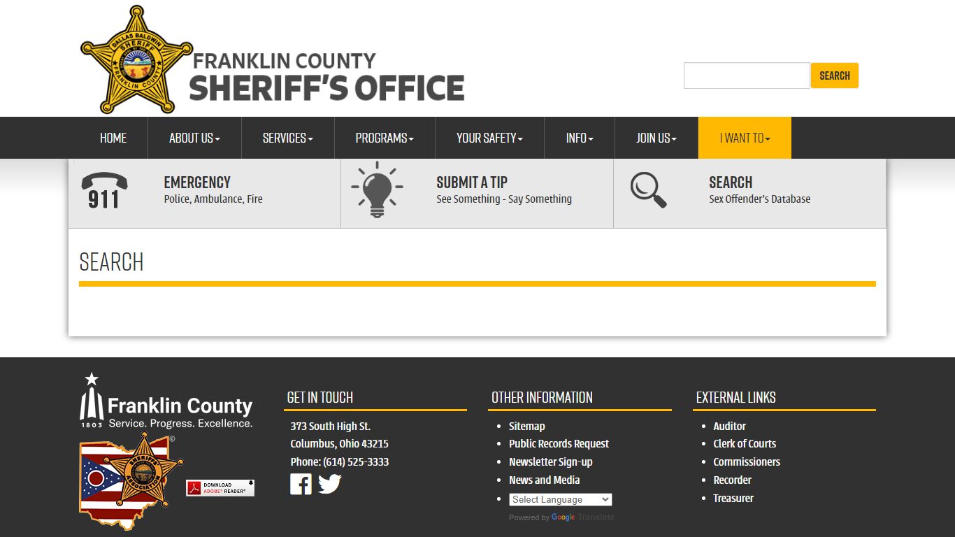 Franklin County Sheriff - Search